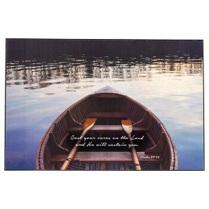 Dicksons Cast Your Cares On The Lord Canoe with Serene Lake Wood Wall Sign Plaque - 1 of 3
