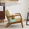Karl Home Mid Century Solid Wood Accent Chair Upholstered Armchair with an Extra Pillow - 2 of 4