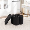 SEYNAR Modern Glam Teddy Velvet Flower Shape Storage Ottoman - 3 of 4