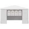 vidaXL Party Tent White Polyethylene 13.1 x 13.1 ft - 4 of 4