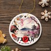 Vintage Artistic Japan Natural and Cultural Ornament, Watercolor Painting of Ancient Traditions Japanese Souvenir| OrnamentallyYou - 4 of 4
