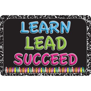 Ashley Productions® The Original Fun Mat™, Welcome Mat, 15.5" x 23.5", Learn, Lead, Succeed, Crayon Composition - 1 of 1