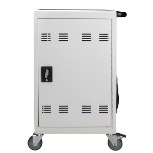 Gulches 30+2 Bay Mobile School Charging Cart White Steel Station for Chromebooks Tablets Laptops with Power Strip, Locking Casters - 1 of 4