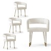 Modern Upholstered Dining Chairs Set of 4, Cushioned Seat with Armrest, Metal Legs, Dining Room and Kitchen Chairs-Maison Boucle - 2 of 4