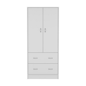 SEVOBAL Armoires 70 Inch Taly Armoire with Double Doors Two Drawers and Hanging Rod for Bedroom Storage, White, 30.9"*19"*70.9" - 1 of 4