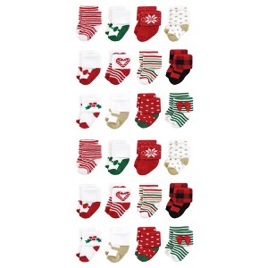 Hudson Baby Cotton Rich Baby Terry Socks 24-Pack, 12 Days Of Christmas Girl - 1 of 3