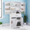 Tall Bathroom Storage Cabinet, Adjustable Shelves, Drawer & Double Doors, Freestanding Organizer for Laundry Room & Bedroom - 3 of 4