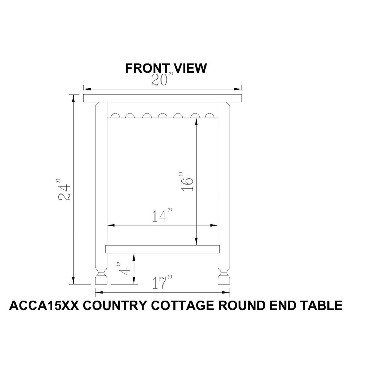 Country Cottage Round Wood End Table Antique Finish - Alaterre Furniture - thumbnail 10