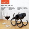 Foster & Rye Horseshoe Countertop Metal Wine Rack, Cast Iron Wine Bottle Holder, Holds 3 Standard Wine Bottles, 10" x 5.5" x 8.5" - 2 of 4
