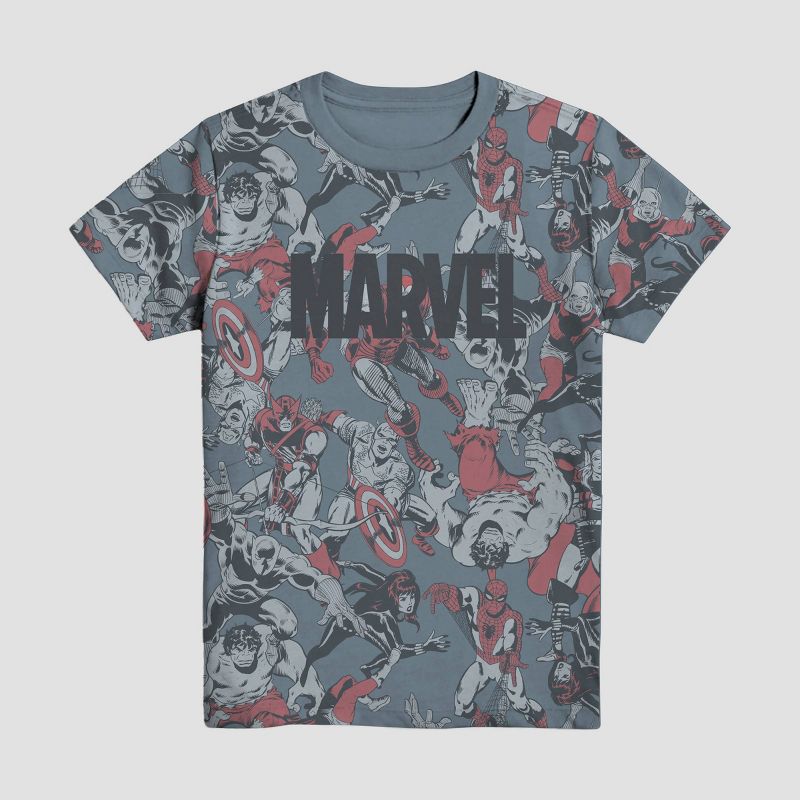 Boys' Marvel Avengers Short Sleeve Graphic T-Shirt - Blue, 1 of 4