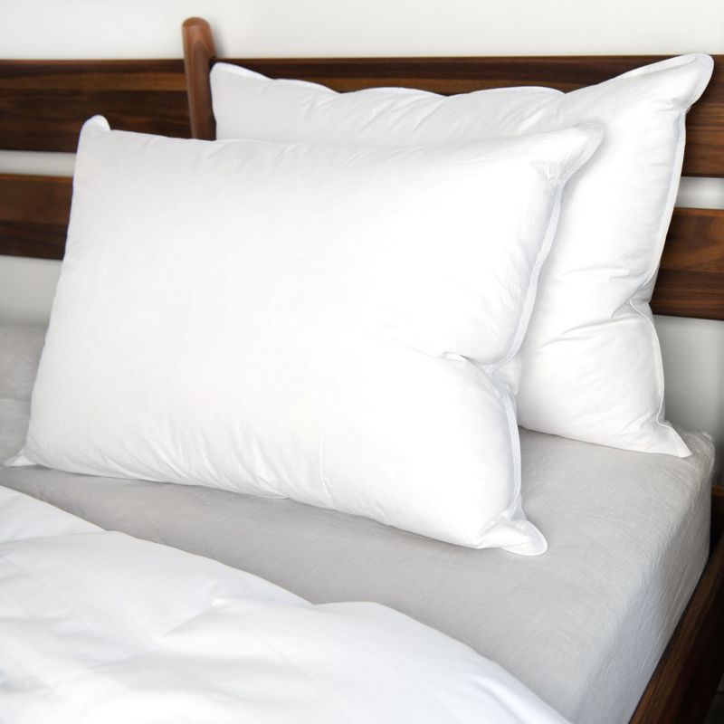 2 Pack Firm White Duck Feather & Down Bed Pillow | BOKSER HOME, 3 of 13