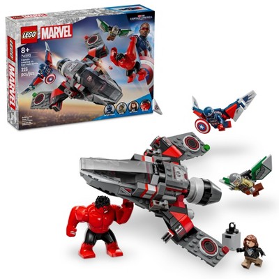 Lego Marvel Captain America Vs. Red Hulk Battle Super Hero Toy With ...