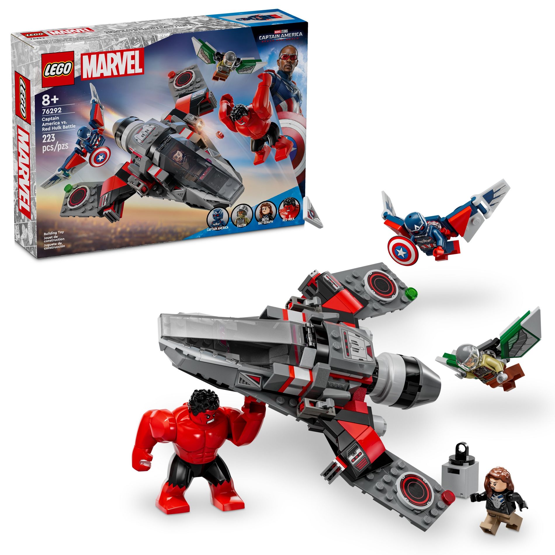 LEGO Marvel Captain America vs. Red Hulk Battle Super Hero Toy with Minifigures 76292