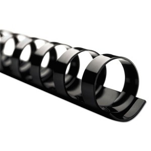 GBC CombBind Standard Spines 3/8" Diameter 60 Sheet Capacity Black 100/Box 4000044 - 1 of 2