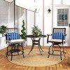 Costway Set of 2 Patio Swivel Bar Stool Chairs Cushioned Pillow Armrest Rocking - 2 of 4