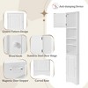 HDZNVF Multi Functional Corner Cabinet Tall Bathroom Storage Cabinet, White - 3 of 4