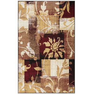 Contemporary Floral Patchwork Indoor Area Rug or Runner by Blue Nile Mills