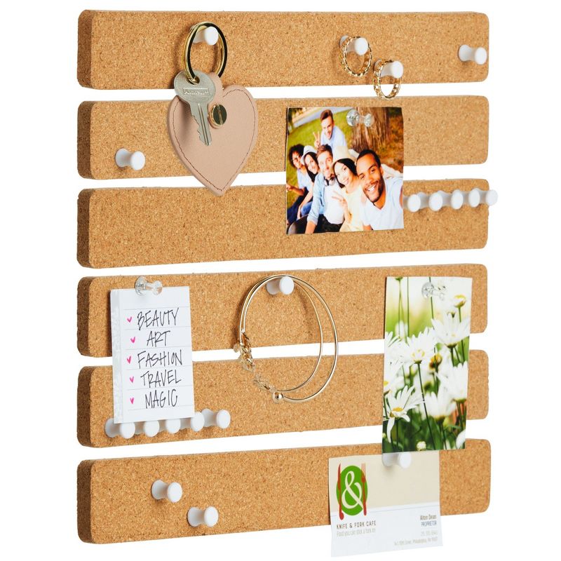 Juvale 6-Pack Cork Board Strips for Walls, Bulletin Board Strip Bar with Adhesive Tape, Hang Memo Pictures Note, 1 of 9