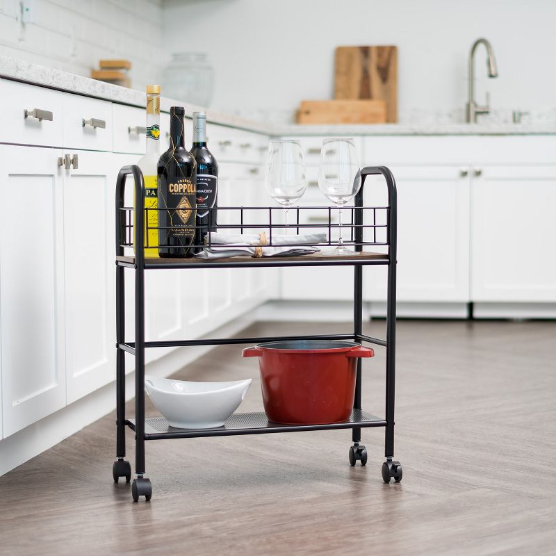 IRIS USA Metal Storage Cart with Casters, Kitchen Serving Cart, 3 of 8