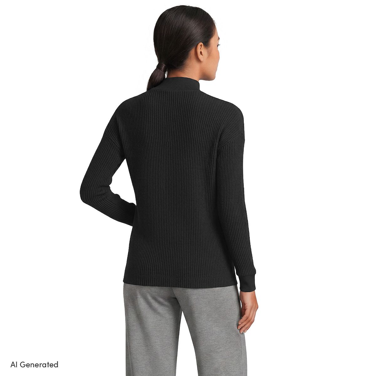 Lands' End Women's Long Sleeve Waffle Shawl Collar Henley - thumbnail 2