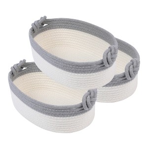 REGALWOVEN Odorless Cotton Rope Handcrafted Compact Size Multiple Use Open Storage Bins 3 Packs - 1 of 4