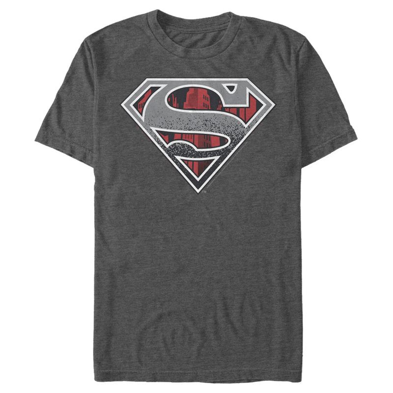 Men's Superman Logo Grunge T-Shirt, 1 of 5