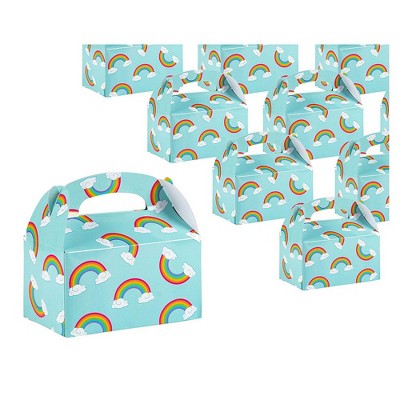 24-Pack Paper Party Favor Boxes, Pride Rainbow Design for Birthdays and Events, Gable Boxes, 6x3x3 inches