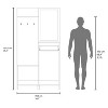 TiramisuBest Natural Oak Hall Tree: Multistorage Marvel with 1 Mirror and Adjustable Legs for Customized Functionality! - 4 of 4
