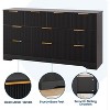 55 Inch Fluted 10-Drawer Dresser with Gold Handles, Double Wide Storage Organizer for Bedroom Closet, Modern Long Chest with Smooth Glide Drawers - 3 of 4