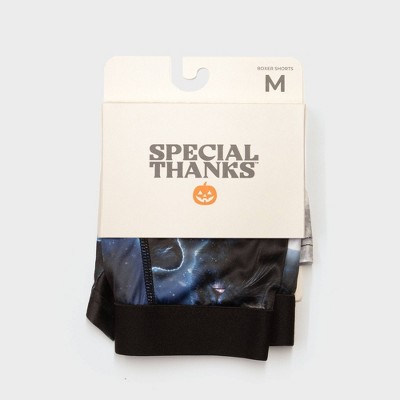 Men's Special Thanks Halloween Cats & Moon Boxer Briefs - Black