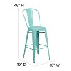 Emma and Oliver Commercial Grade 4 Pack 30" High Metal Indoor-Outdoor Barstool with Back - 4 of 4