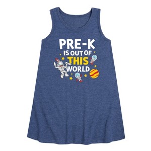 - Dr. Seuss - Pre-K Out Of This World Cat in the Hat Graphic Sleeveless Aline Dress - 1 of 4