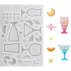 JDICTION Wine Glass & Orange Resin Shaker Molds, Silicone Quicksand Molds for DIY Jewelry Pendant & Art Craft - 1 of 4