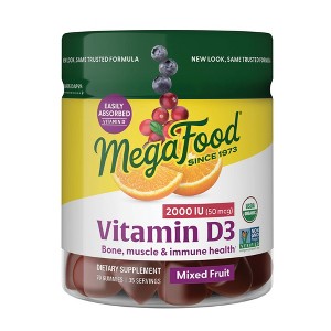 MegaFood Organic D3 Wellness Gummies - Mixed Fruit - 70ct - 1 of 4
