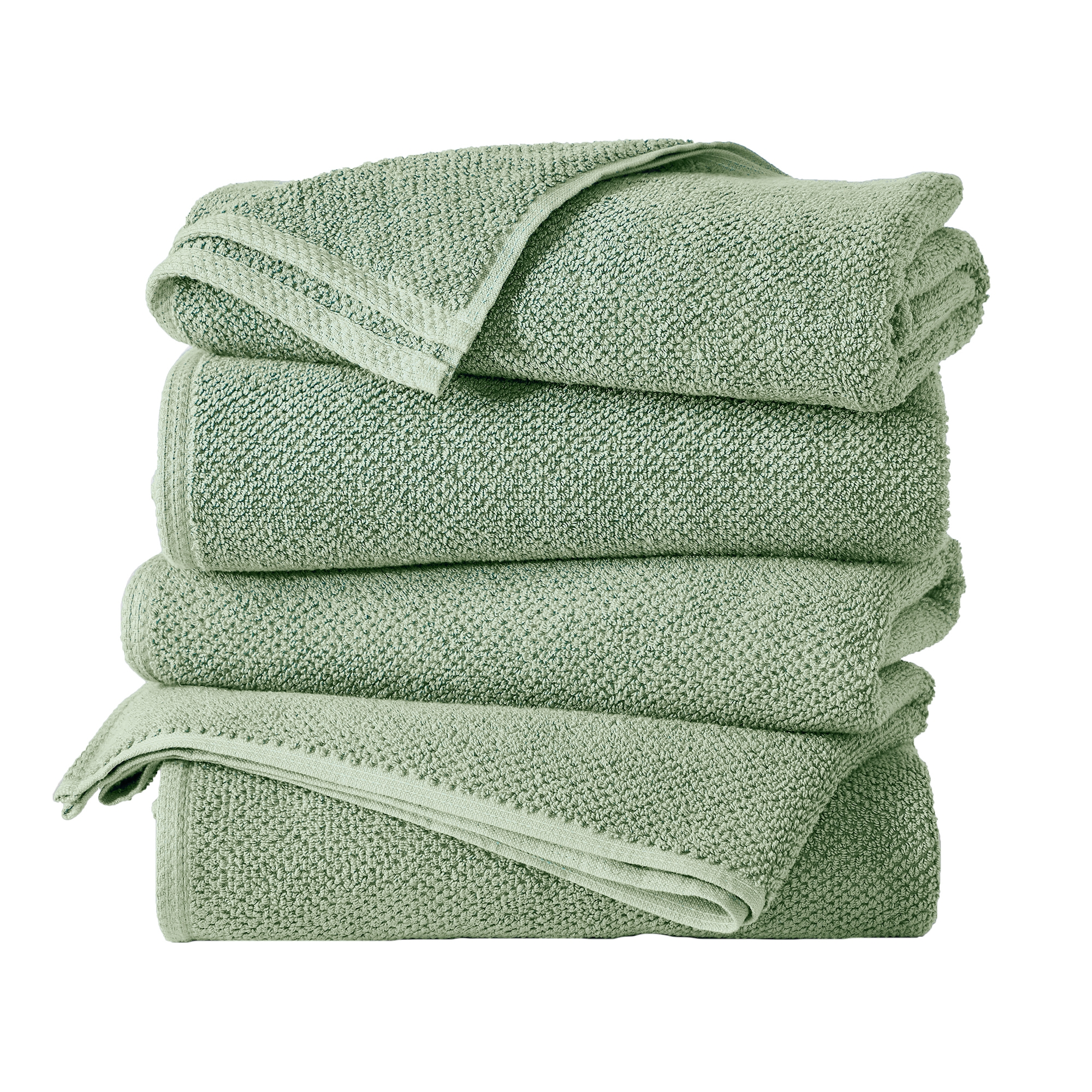 Cotton Quick Dry Loop Textured Bath Towel - Great Bay Home (Mineral Blue, Bath Towel - Set of 4)