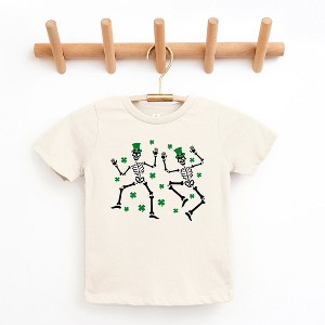 The Juniper Shop Shamrocks And Dancing Skeletons Toddler Short Sleeve Tee - 1 of 2