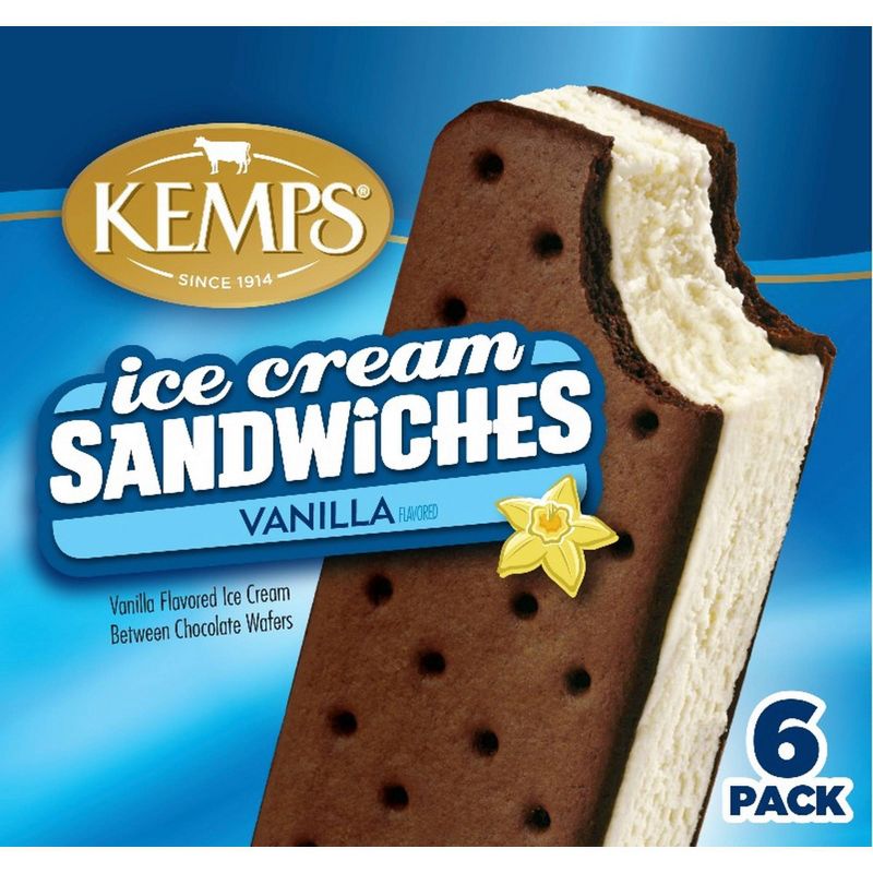 Kemps Vanilla Ice Cream Sandwich - 6pk, 1 of 4