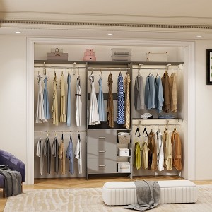 Besiost 96'' Wide Heavy-duty Closet Organizer System with Drawers and Tower Kit - 1 of 4