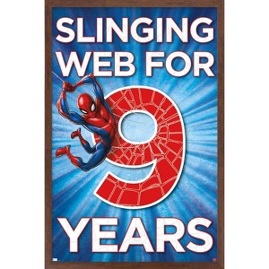 Trends International Marvel Spider-Man - Happy 9th Birthday Framed Wall Poster Prints - 1 of 4