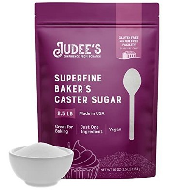 Judees Superfine Caster Sugar - 2.5 lbs -100% Gluten-Free - Bakers Sugar for Homemade Treats, Baked Goods, and Toppings