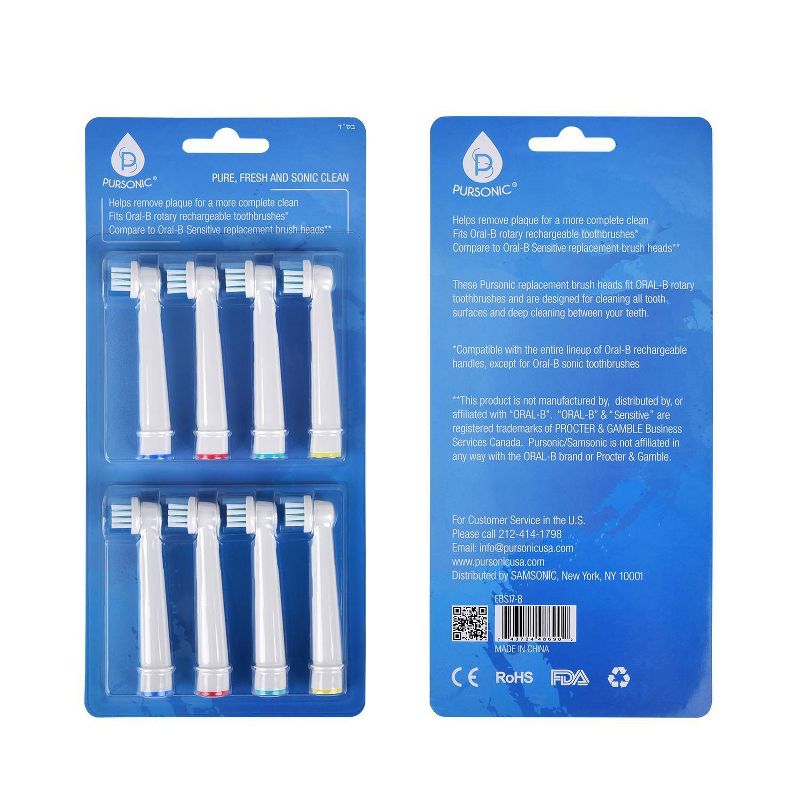 Pursonic Sensitive Replacement Generic Brush Heads for Oral-B - 8pk, 3 of 4