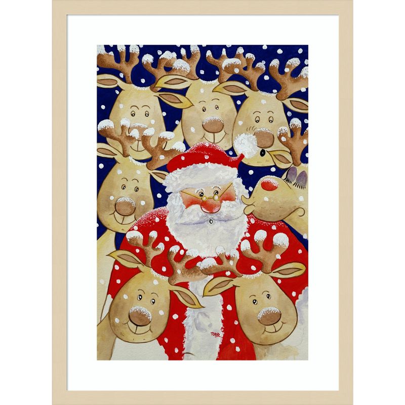 Amanti Art Kiss for Santa by Tony Todd Wood Framed Wall Art Print 19 in. x 25 in., 1 of 8
