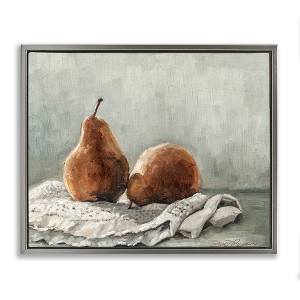 Stupell Industries Pears on Blanket Painting Floating Frame Canvas Art - 1 of 4