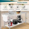 60X24x35 Inch Stainless Steel Work Table with Double Shelf, Heavy Duty Prep Station for Kitchen Restaurant or Garage Storage - 3 of 4