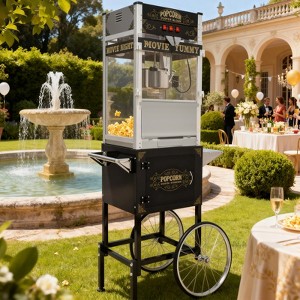 FONTOI 6/8/10/12/16/20 OZ Popcorn Machine with Cart Stainless Steel Kettle Heated Warming Deck and Old Maids Drawer for Easy Cleanup - 1 of 4