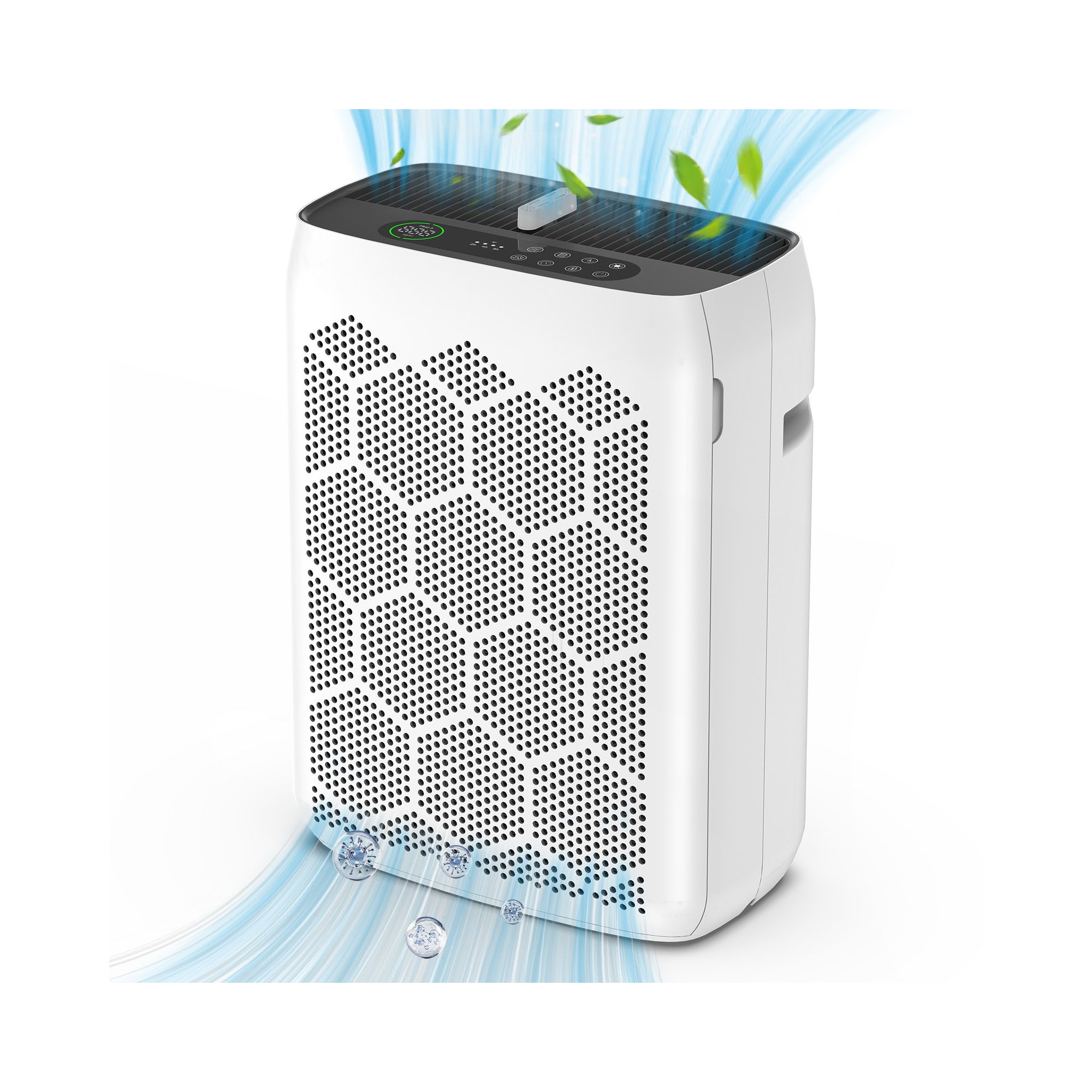 Teendow Smart Air Purifier for Home Large Room up to 2200 sq ft, App Control, PM2.5 Air Quality Monitor, H13 True HEPA Filter, Quiet Sleep Mode
