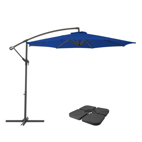 Threshold 75lb 11 ft cantilever round offset best sale patio umbrella with base azure set target $379