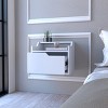 GlasFlength Nightstands Wall Mounted Bedside Table Storage Nightstand Floating Nightstand with Drawer for Room, White, 13.3"*15.7"*12.9" - 3 of 4