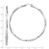 Black Bow Jewelry 3mm, Sterling Silver, Twisted Round Hoop Earrings, 70mm Dia.(2 3/4 In) - 4 of 4