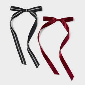 Salon Clip Hair Bow Set 2pc - Wild Fable™ Ivory/Black - 1 of 3
